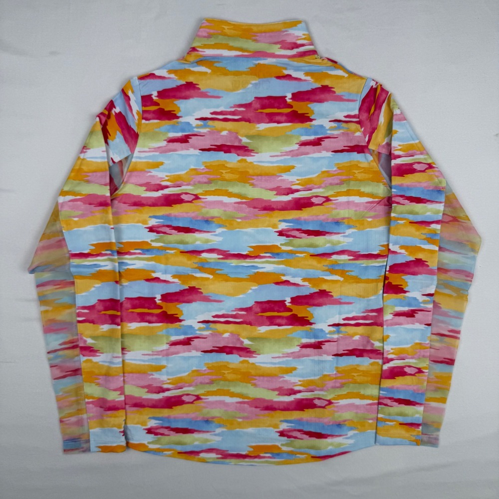 IBKUL Jessie Watermelon Multi Zip Mock Neck Sun Shirt UPF 50+ Women XS Golf NWT - Picture 6 of 8